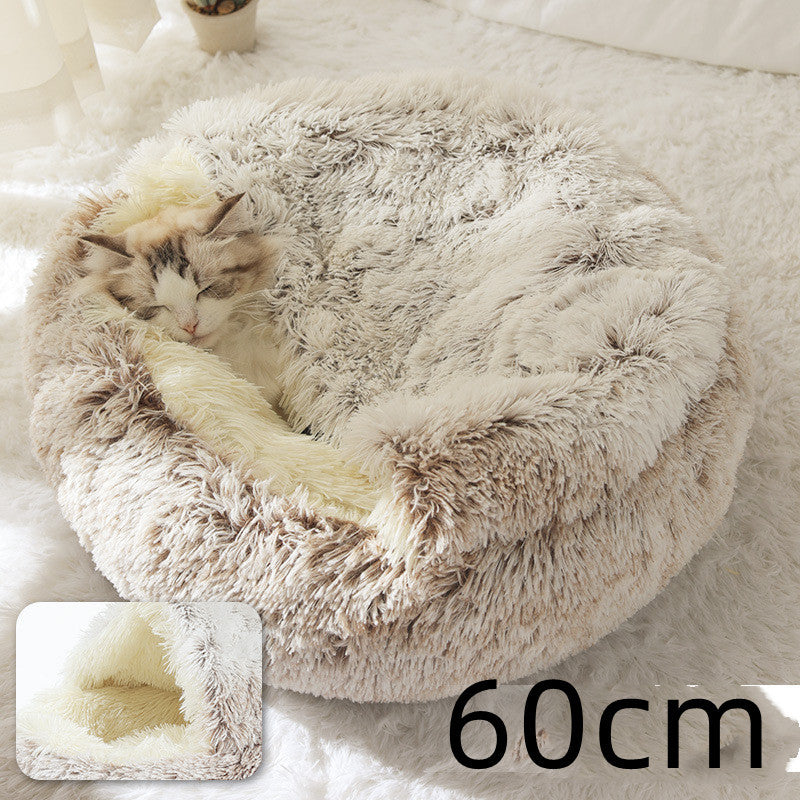 Round Plush Winter Bed
