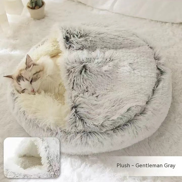 Round Plush Winter Bed