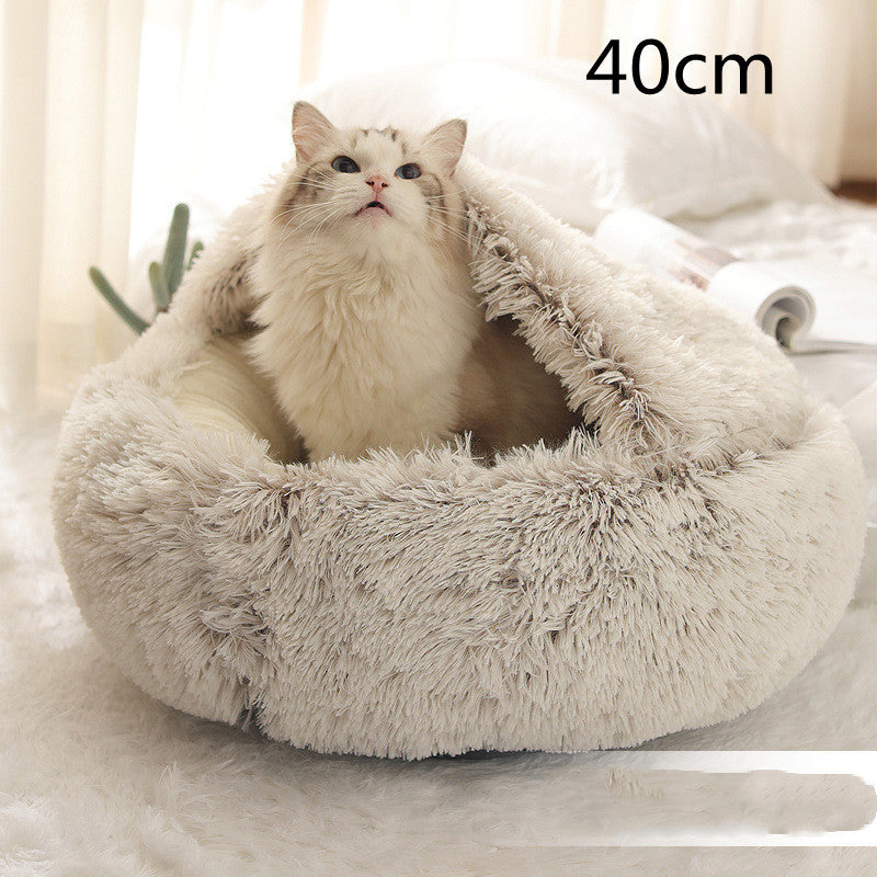 Round Plush Winter Bed