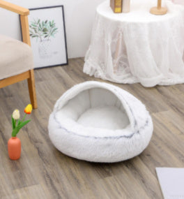 Round Plush Winter Bed