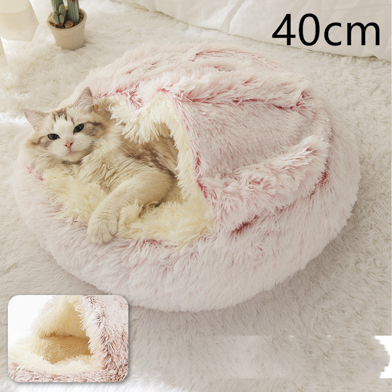 Round Plush Winter Bed