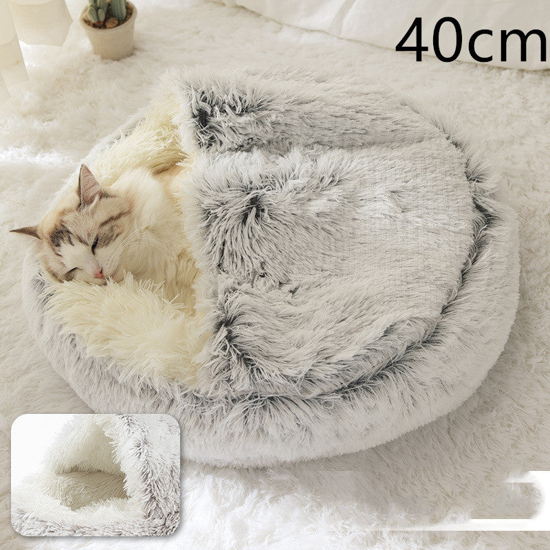 Round Plush Winter Bed