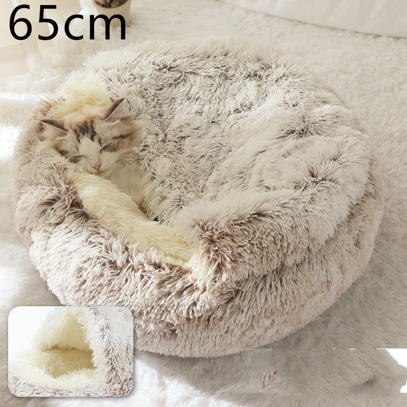 Round Plush Winter Bed
