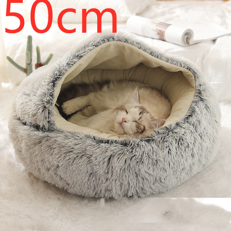 Round Plush Winter Bed