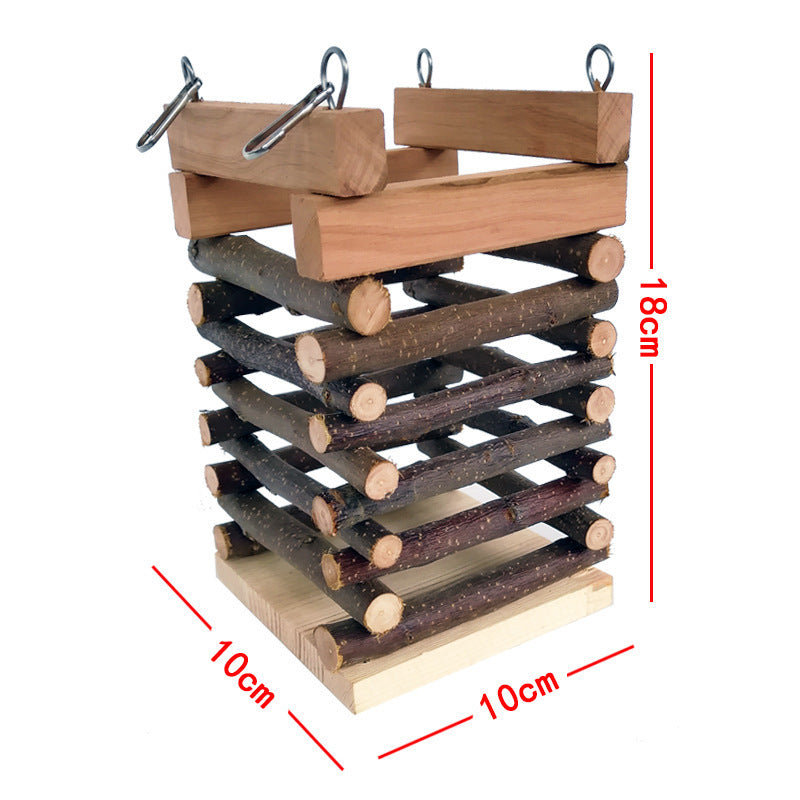 Natural Wooden Rabbit Grass Feeder