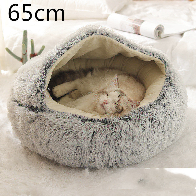 Round Plush Winter Bed