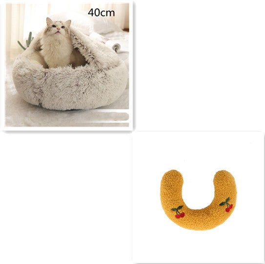 Round Plush Winter Bed