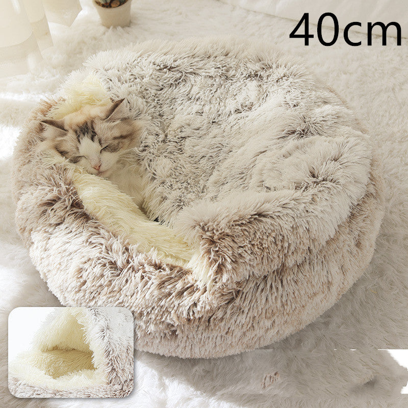 Round Plush Winter Bed