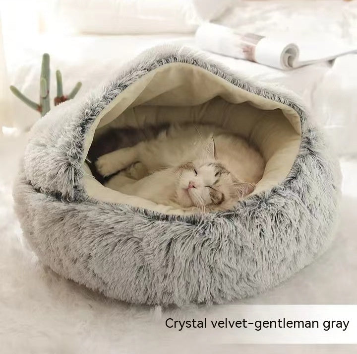 Round Plush Winter Bed