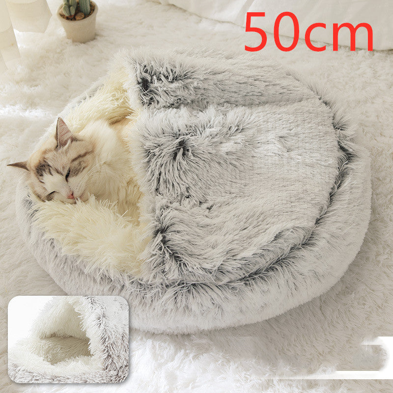 Round Plush Winter Bed