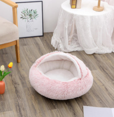 Round Plush Winter Bed