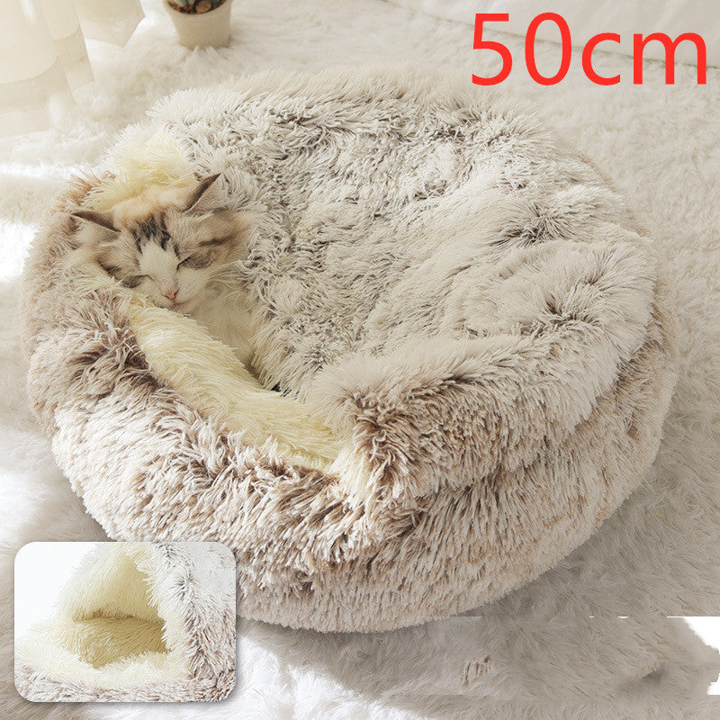 Round Plush Winter Bed