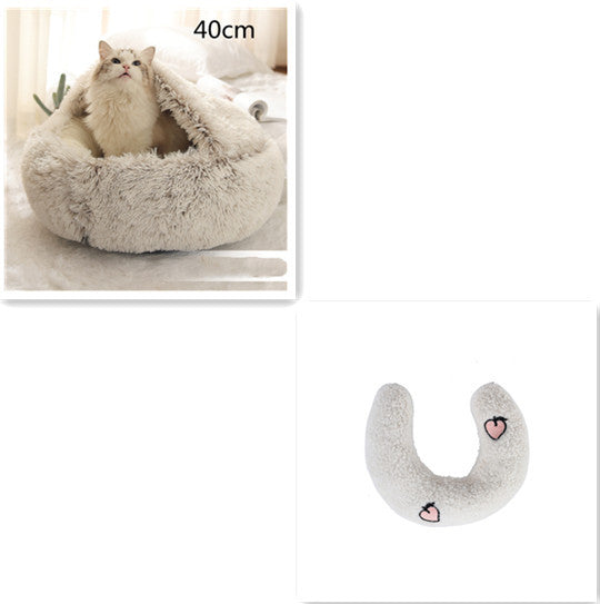 Round Plush Winter Bed