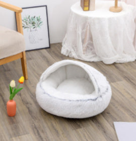 Round Plush Winter Bed