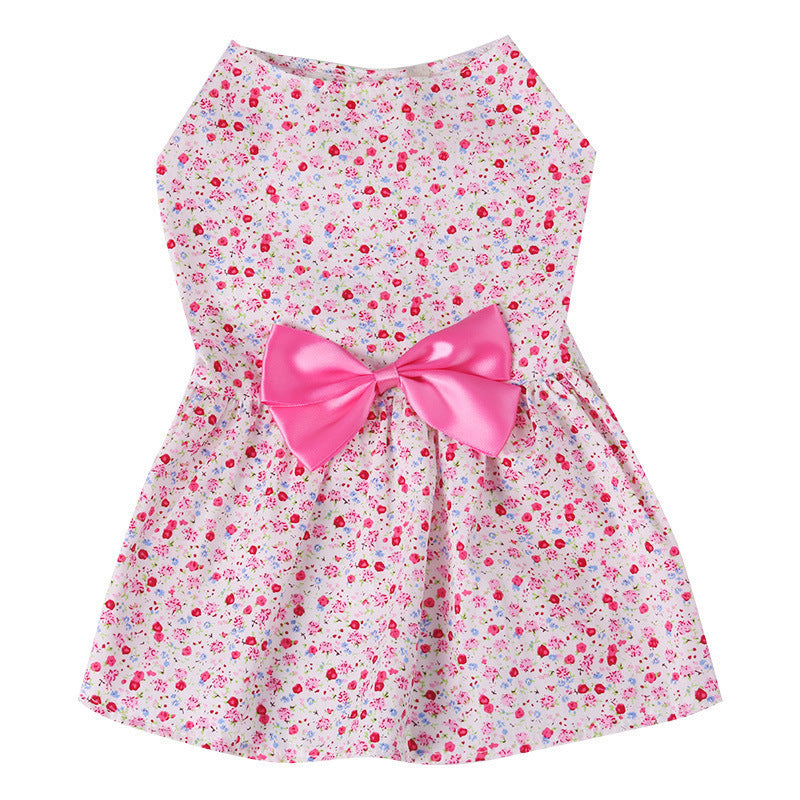 Floral Dress with Bow Skirt