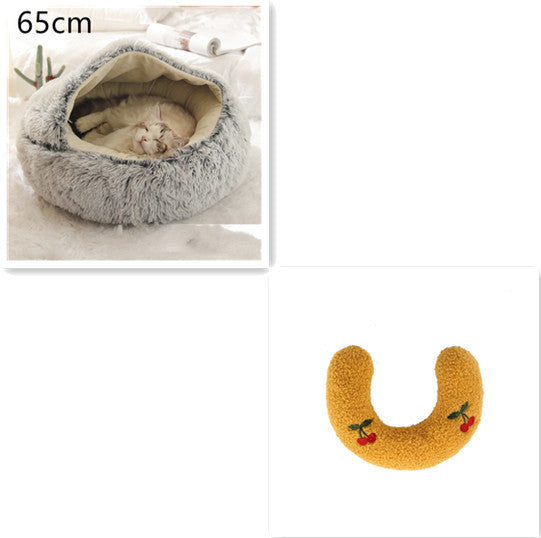 Round Plush Winter Bed