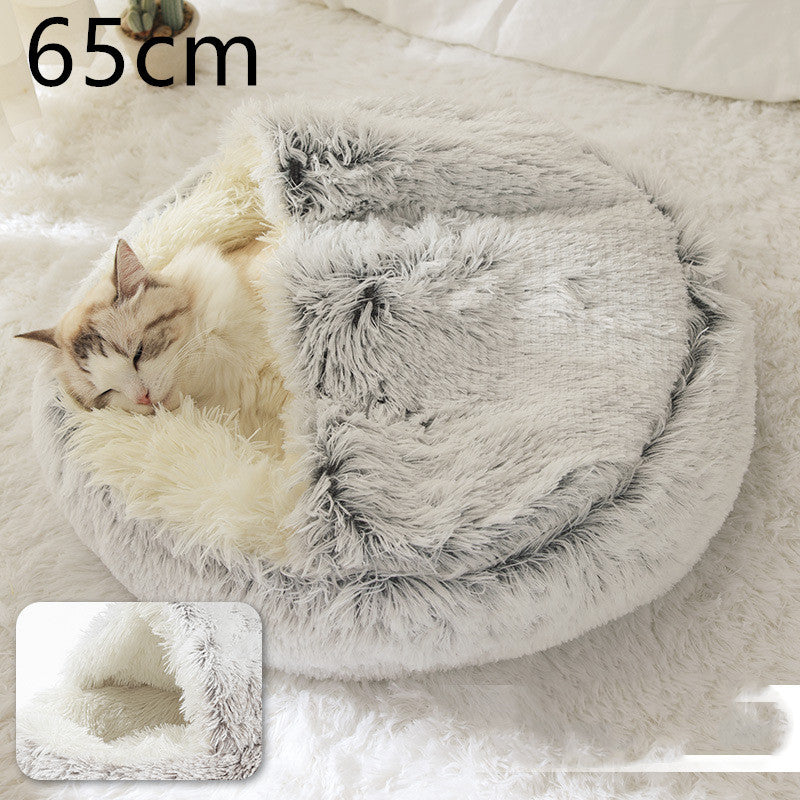 Round Plush Winter Bed