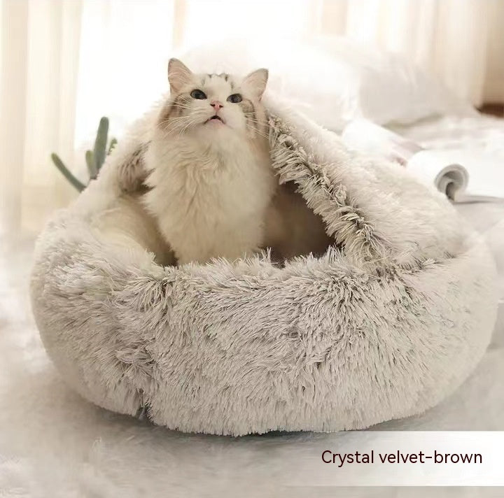 Round Plush Winter Bed