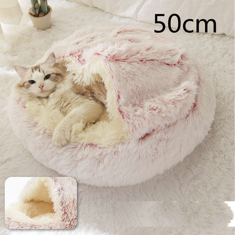 Round Plush Winter Bed