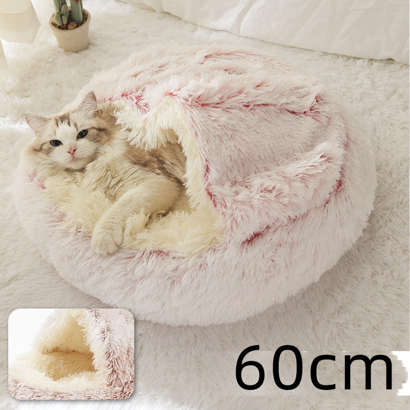 Round Plush Winter Bed
