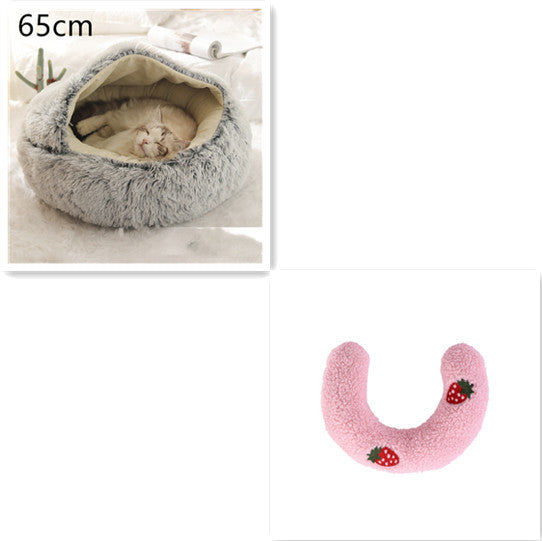 Round Plush Winter Bed