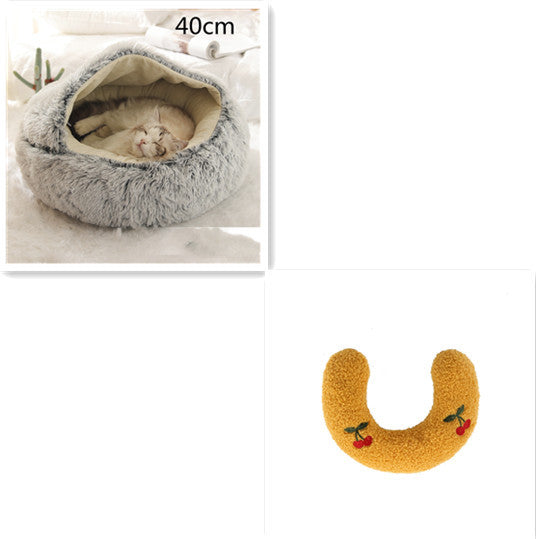 Round Plush Winter Bed