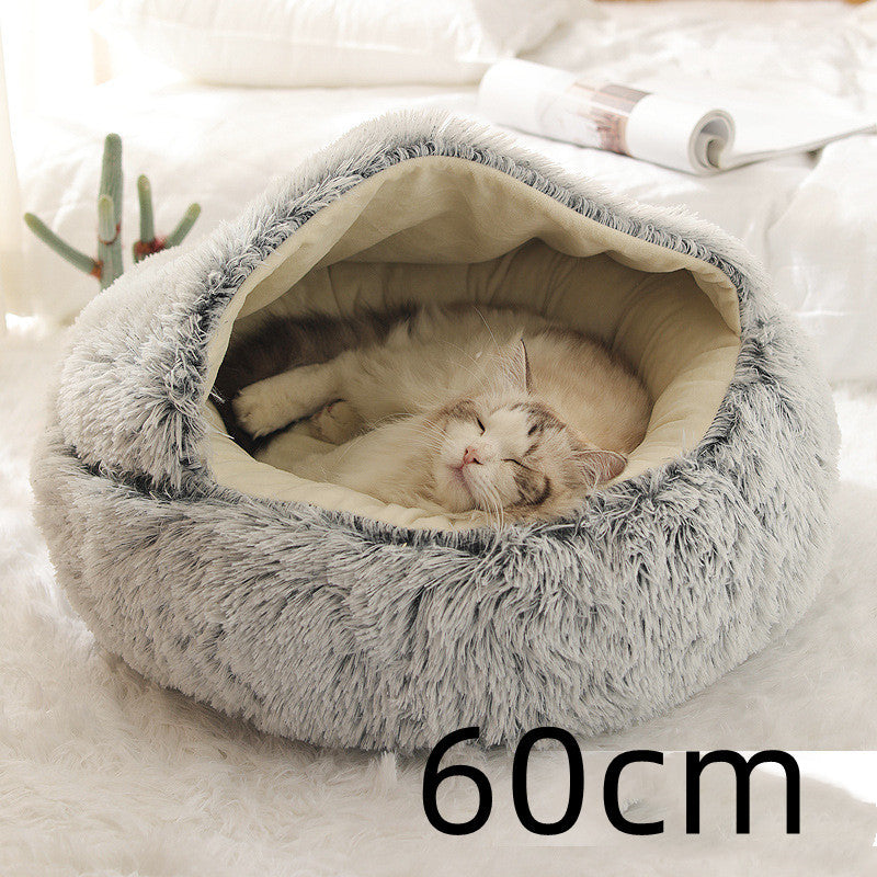 Round Plush Winter Bed