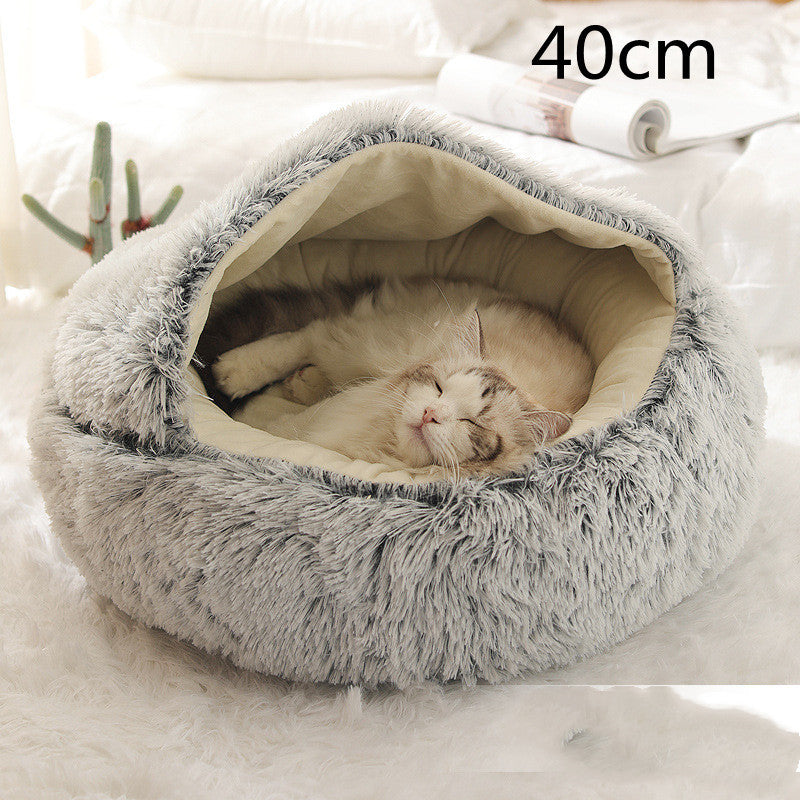 Round Plush Winter Bed