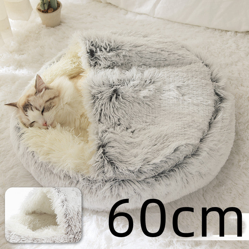 Round Plush Winter Bed