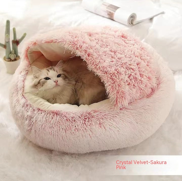 Round Plush Winter Bed