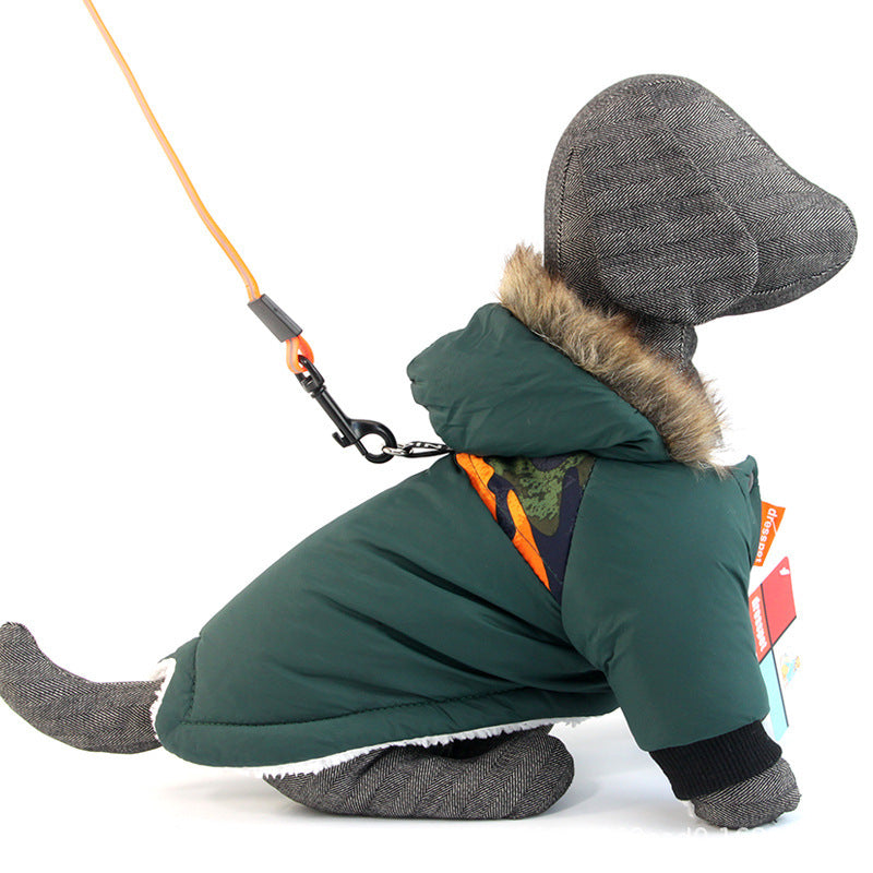 Warm Coat with Traction Rope