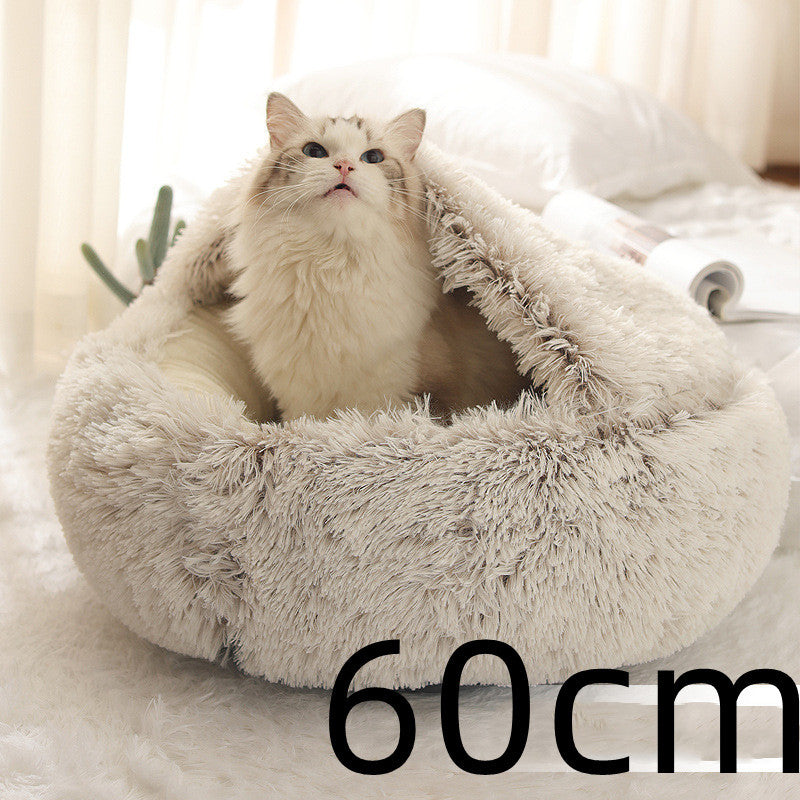Round Plush Winter Bed