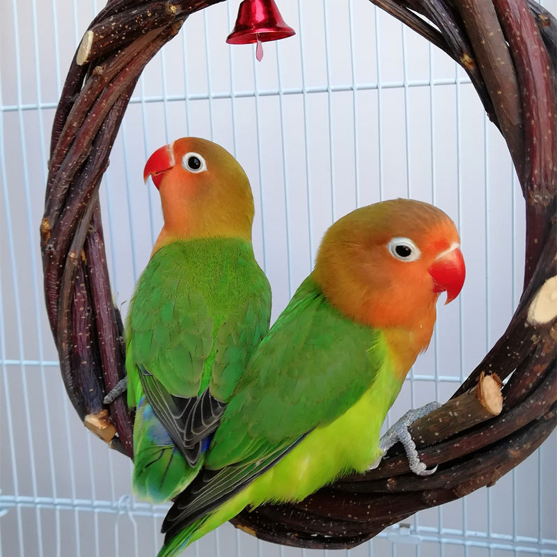 Rattan Ring Bird Standing Frame Toy