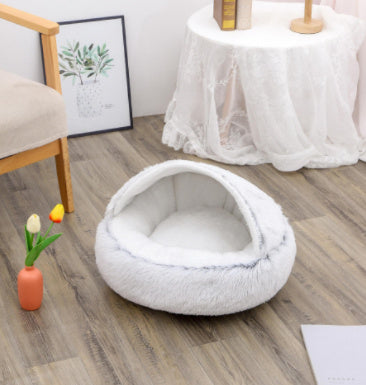 Round Plush Winter Bed