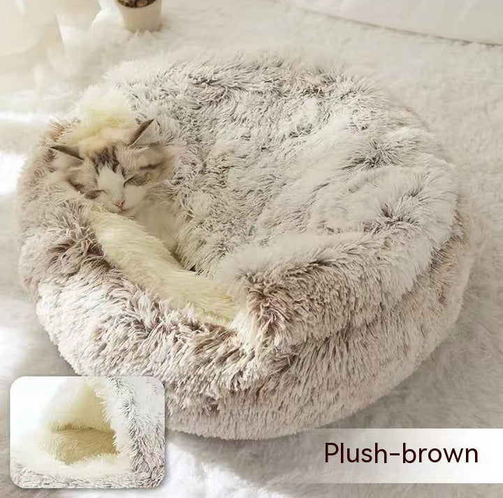 Round Plush Winter Bed
