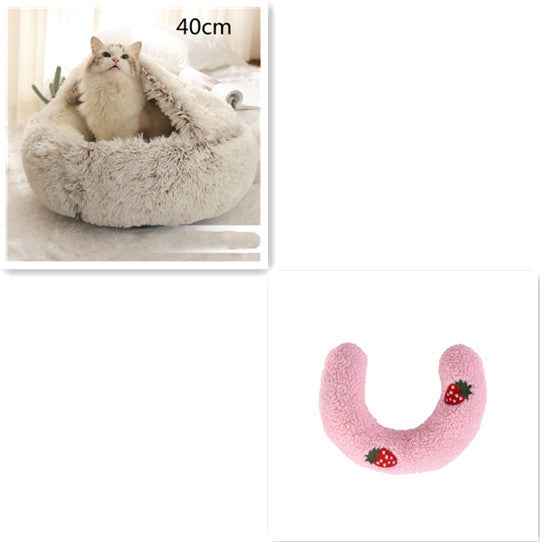 Round Plush Winter Bed